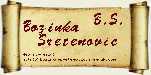 Božinka Sretenović vizit kartica